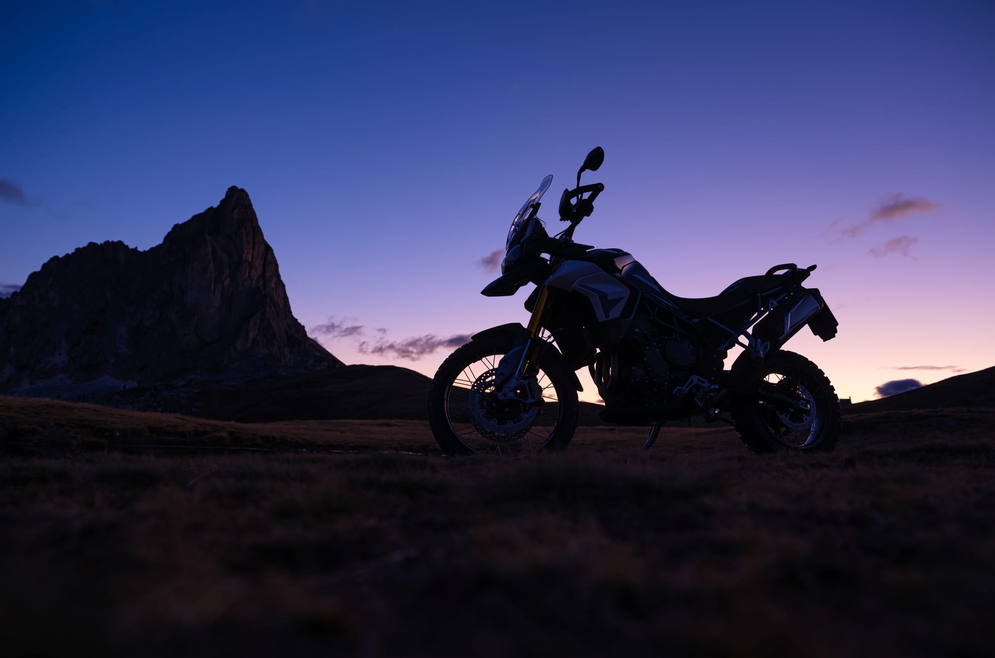 Travel and adventure on a motorcycle in the mountains. Sports and outdoor activities.